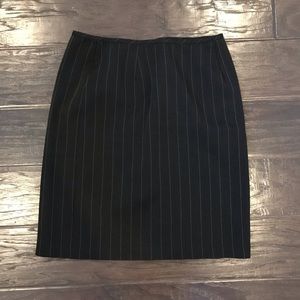 Black Pinstripe Professional Pencil Skirt
